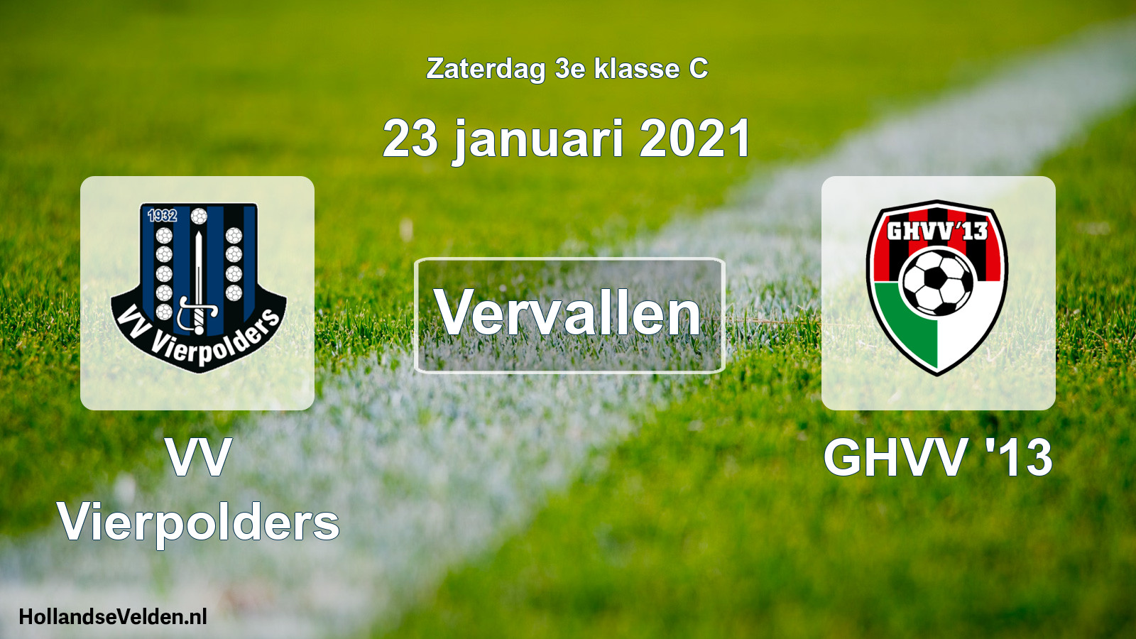 Scheduled Match: VV Vierpolders - GHVV '13 (23 January 2021)