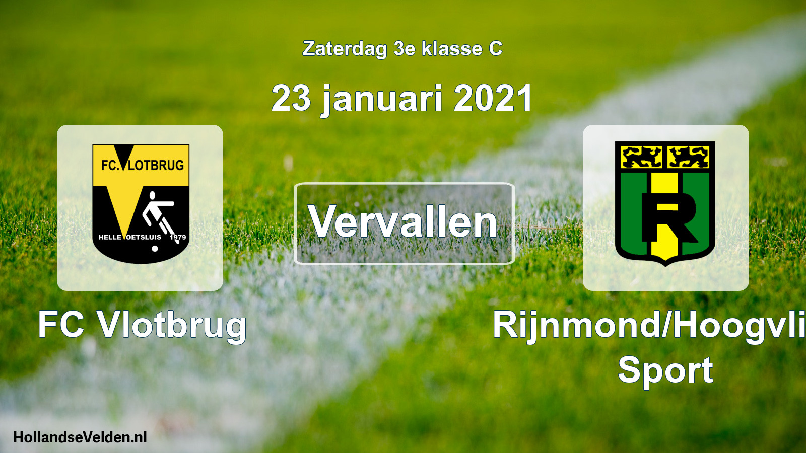 Scheduled Match: FC Vlotbrug - Rijnmond/Hoogvliet Sport (23 January 2021)