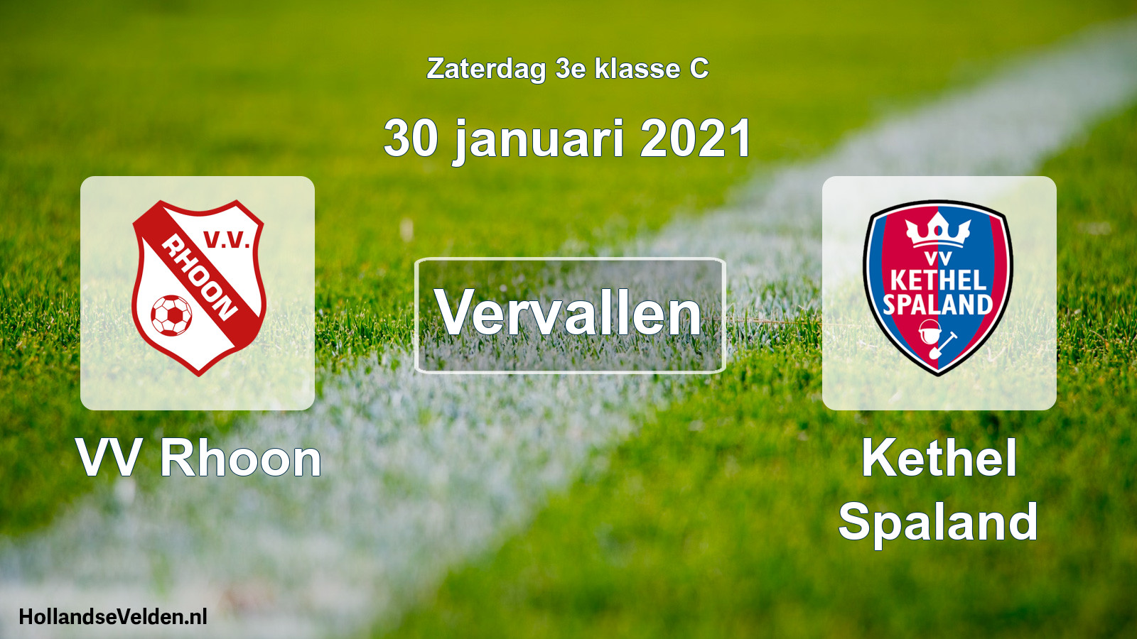 Scheduled Match: VV Rhoon - Kethel Spaland (30 January 2021)