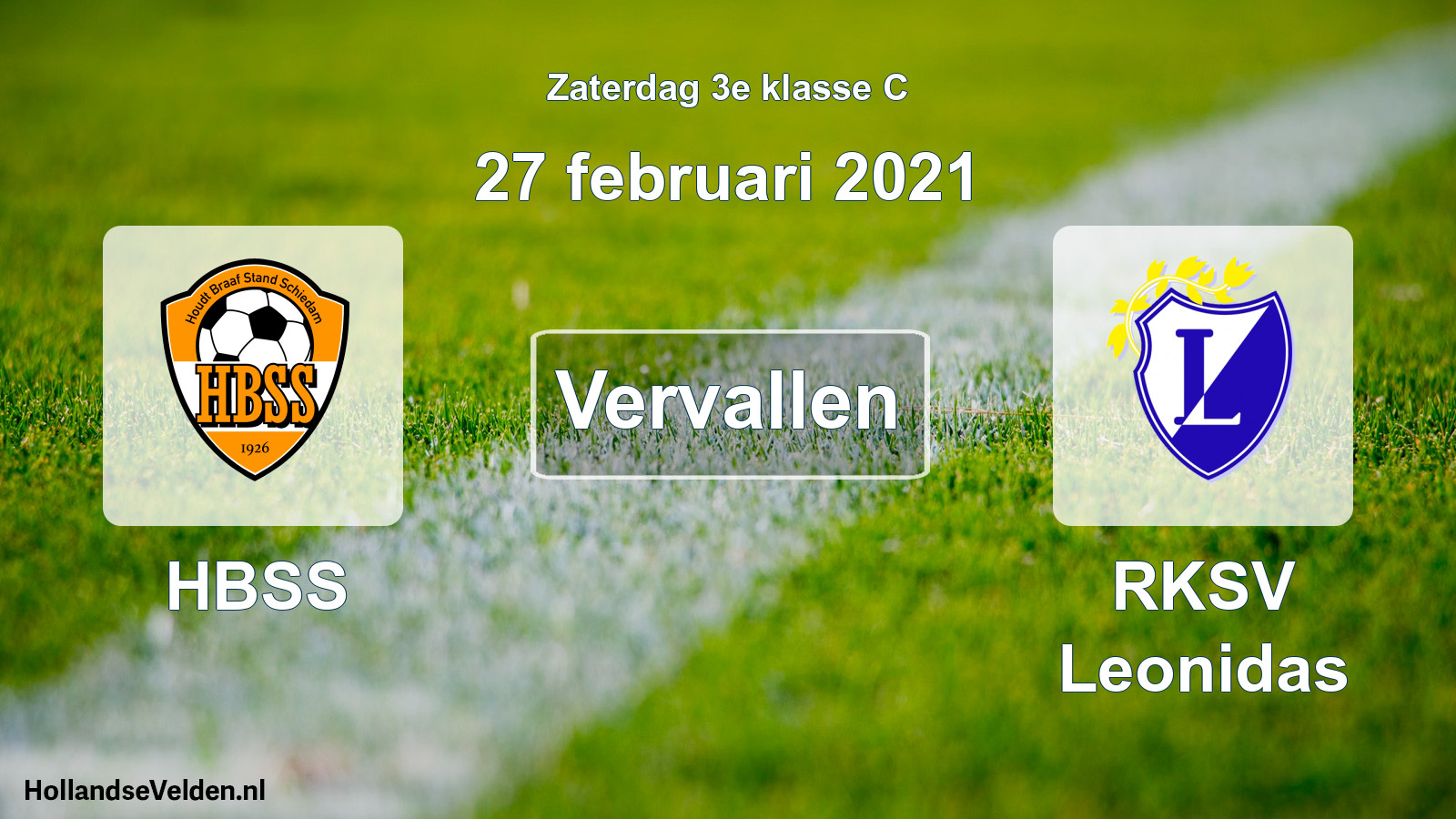 Scheduled Match: HBSS - RKSV Leonidas (27 February 2021)