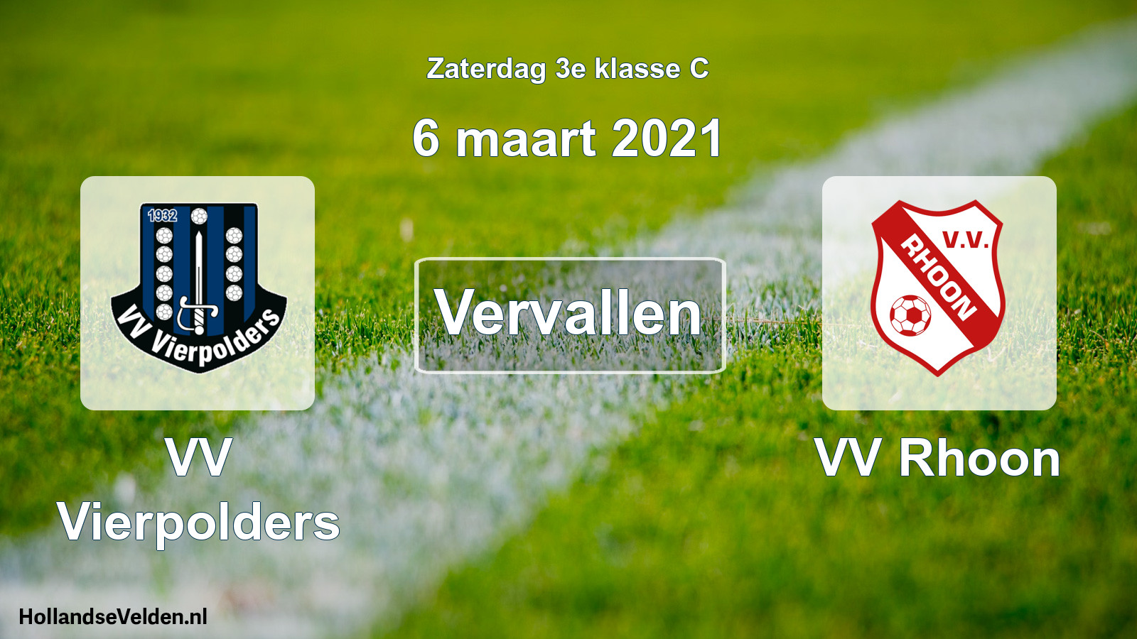 Scheduled Match: VV Vierpolders - VV Rhoon (6 March 2021)