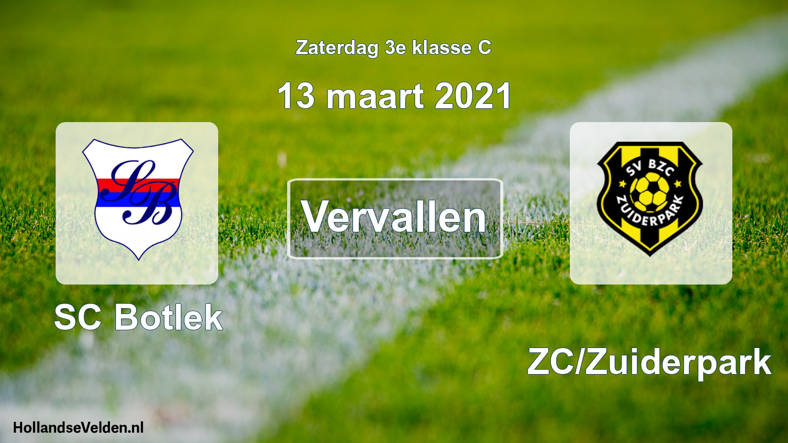 Scheduled Match: SC Botlek - BZC/Zuiderpark (13 March 2021)