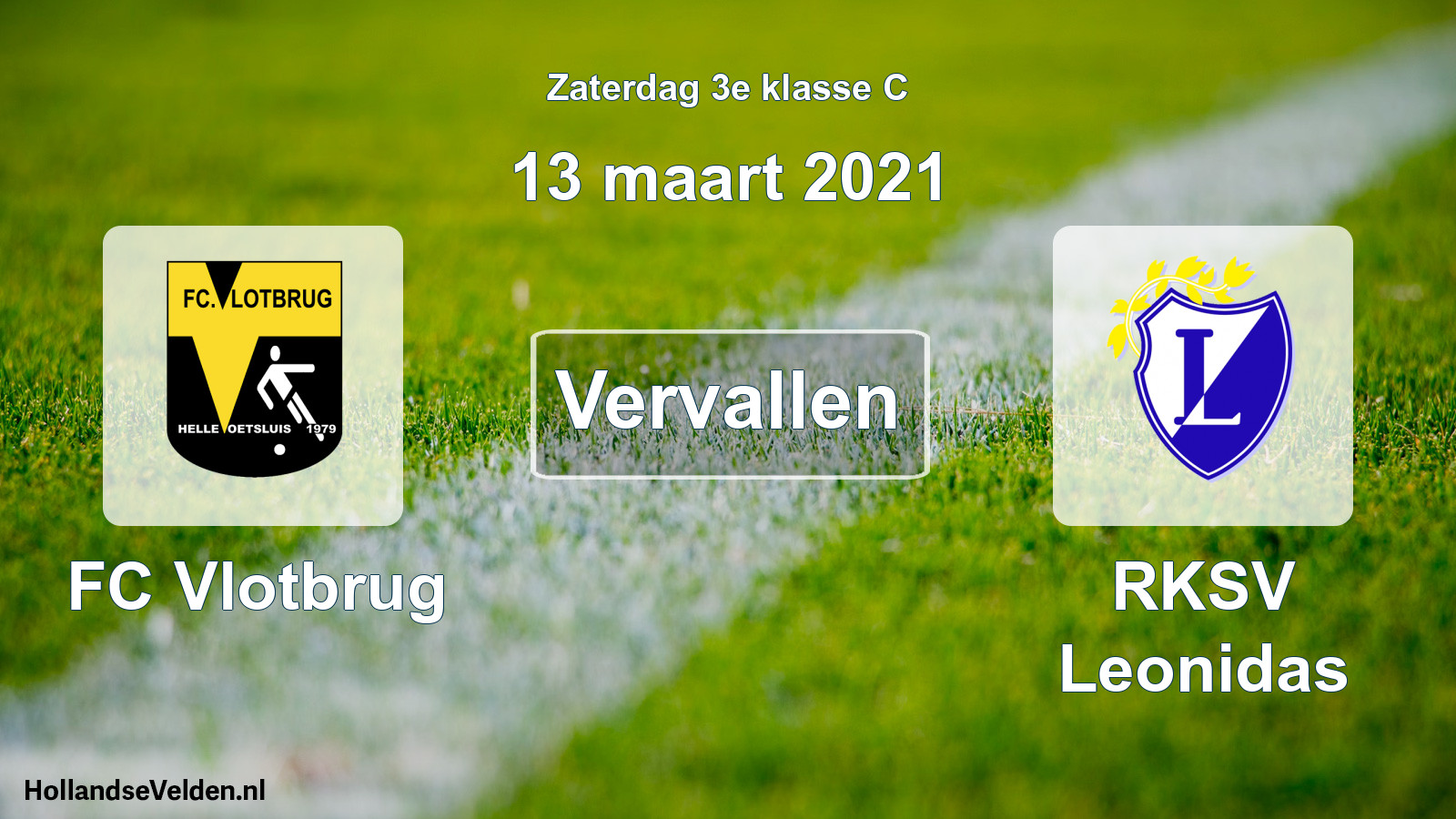Scheduled Match: FC Vlotbrug - RKSV Leonidas (13 March 2021)