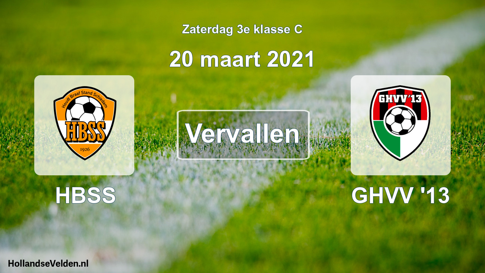 Scheduled Match: HBSS - GHVV '13 (20 March 2021)