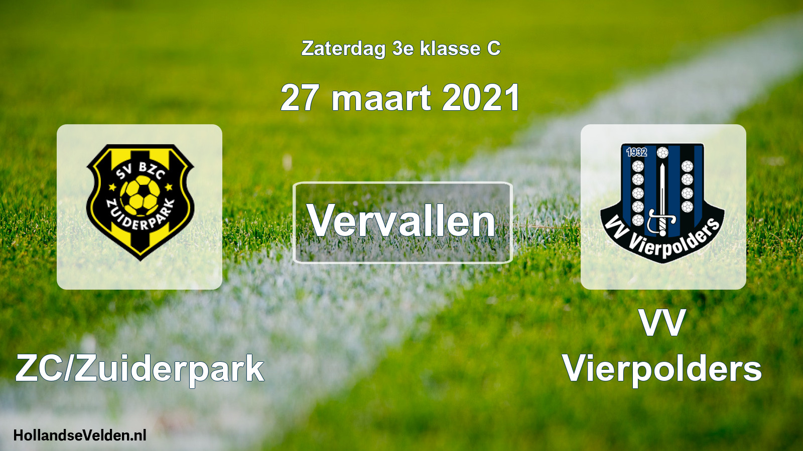 Scheduled Match: BZC/Zuiderpark - VV Vierpolders (27 March 2021)