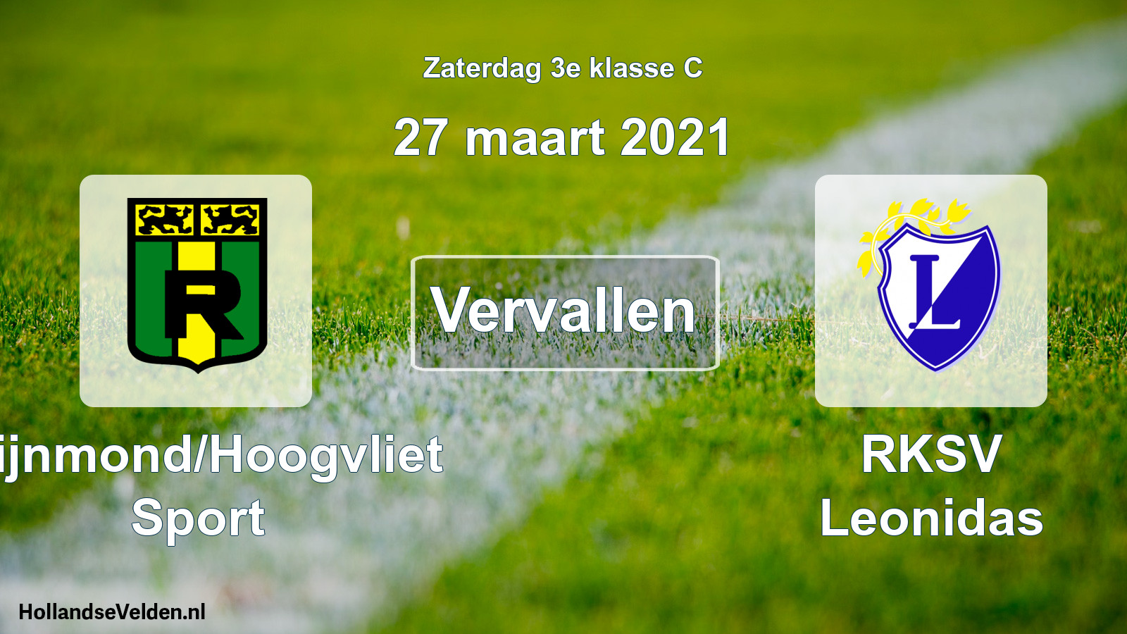 Scheduled Match: Rijnmond/Hoogvliet Sport - RKSV Leonidas (27 March 2021)