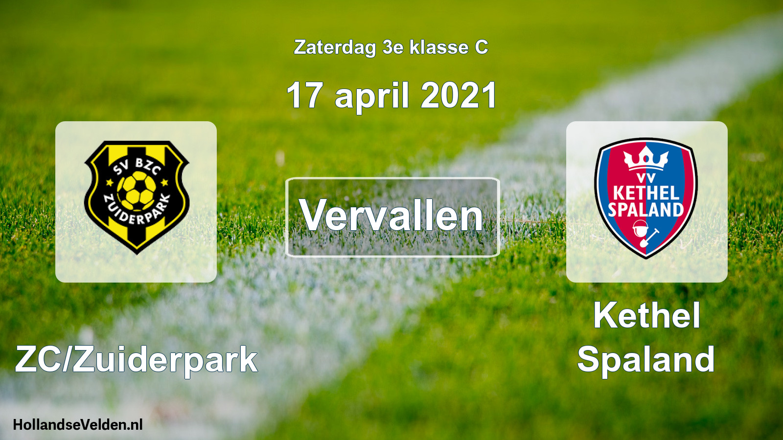 Scheduled Match: BZC/Zuiderpark - Kethel Spaland (17 April 2021)