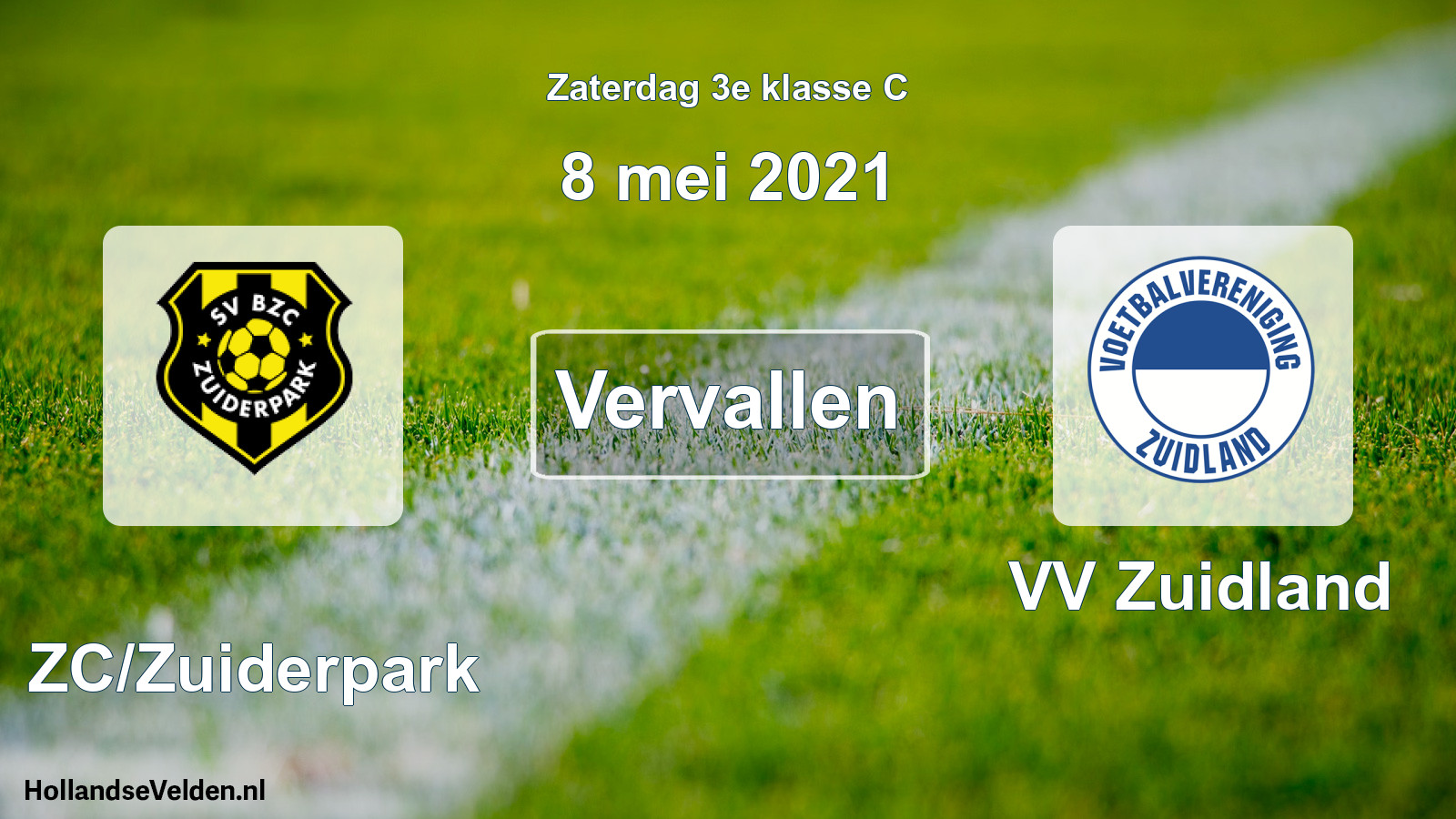 Scheduled Match: BZC/Zuiderpark - VV Zuidland (8 May 2021)