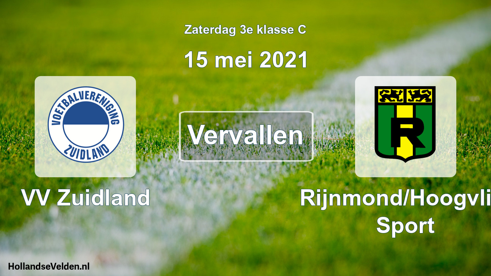 Scheduled Match: VV Zuidland - Rijnmond/Hoogvliet Sport (15 May 2021)