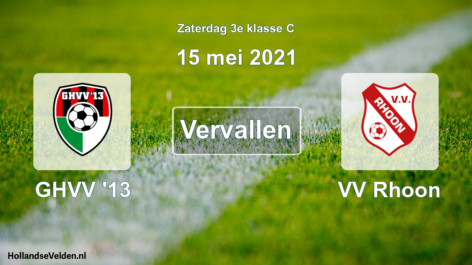 Scheduled Match: GHVV '13 - VV Rhoon (15 May 2021)