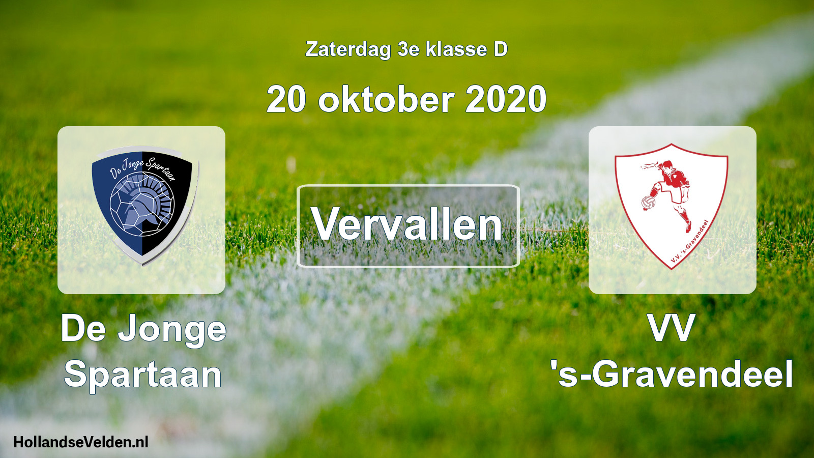 Scheduled Match: De Jonge Spartaan - VV 's-Gravendeel (20 October 2020)