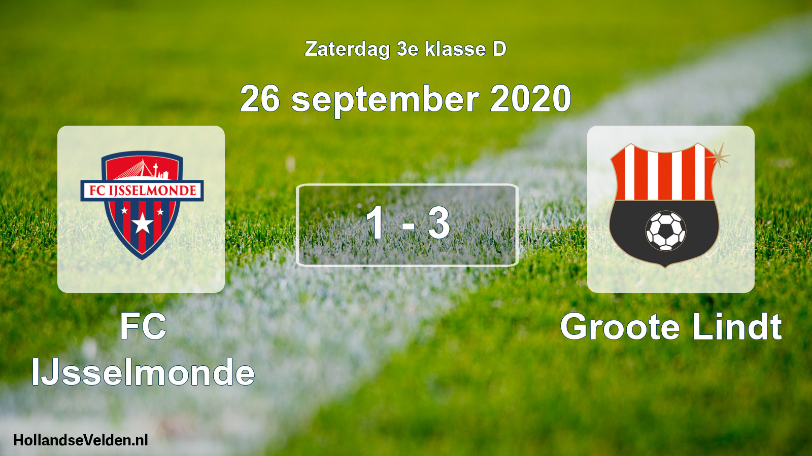 Total number of matches played: FC IJsselmonde - Groote Lindt 1 - 3 (26 September 2020)