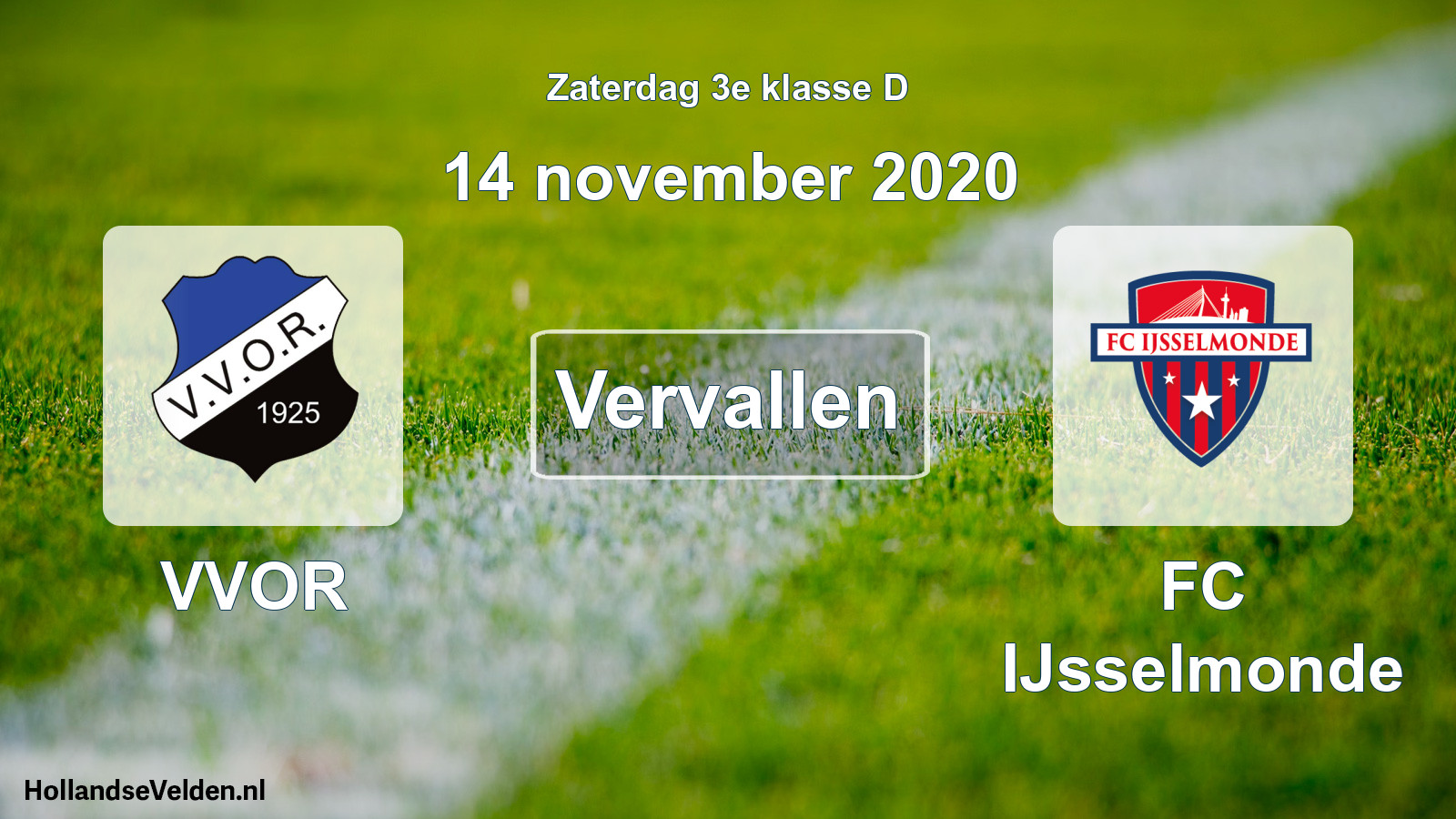 Scheduled Match: VVOR - FC IJsselmonde (14 November 2020)