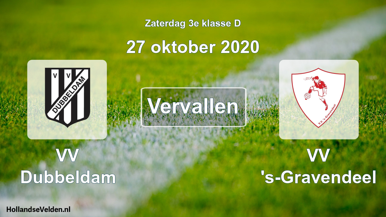 Scheduled Match: VV Dubbeldam - VV 's-Gravendeel (27 October 2020)