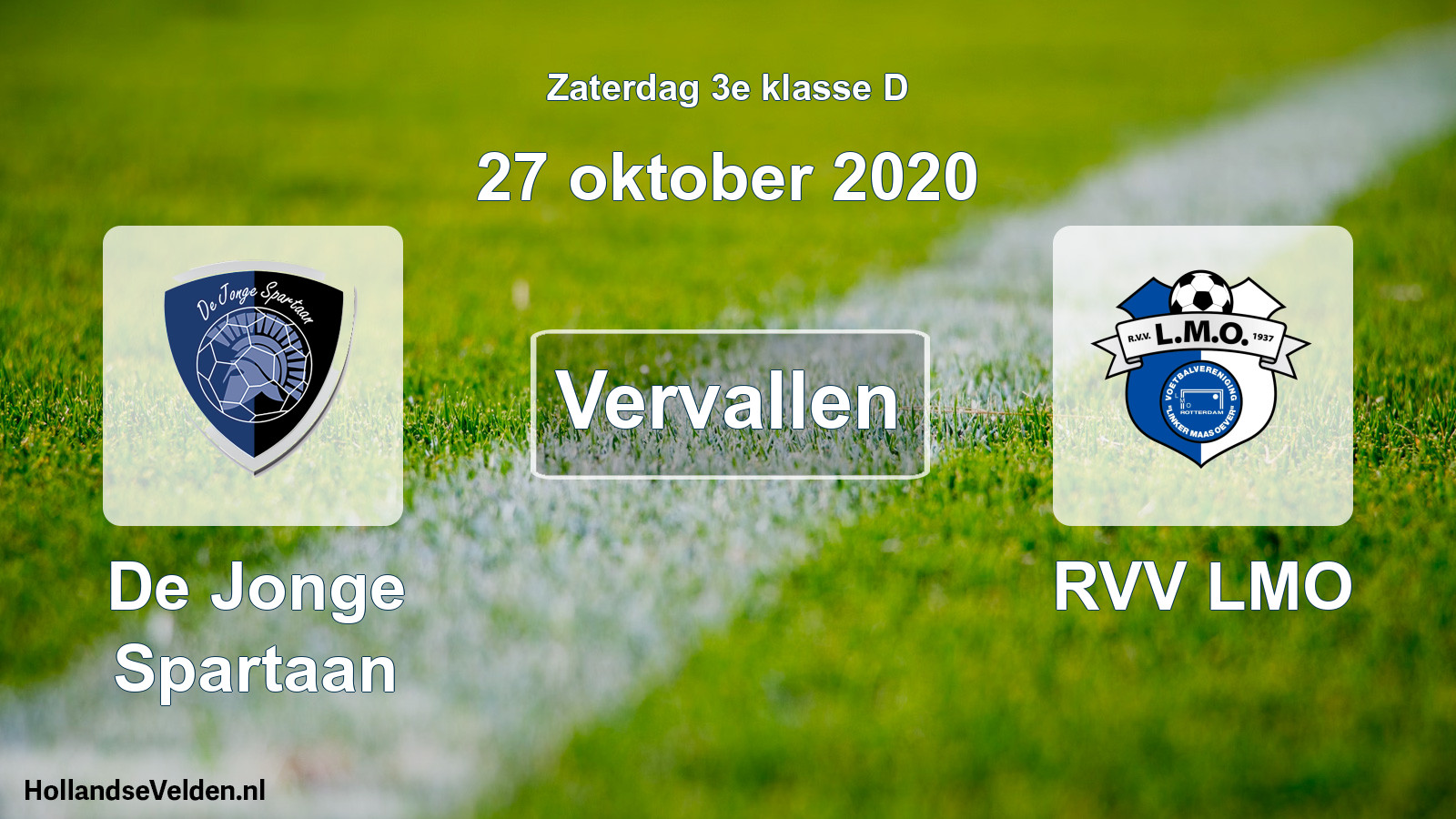 Scheduled Match: De Jonge Spartaan - RVV LMO (27 October 2020)