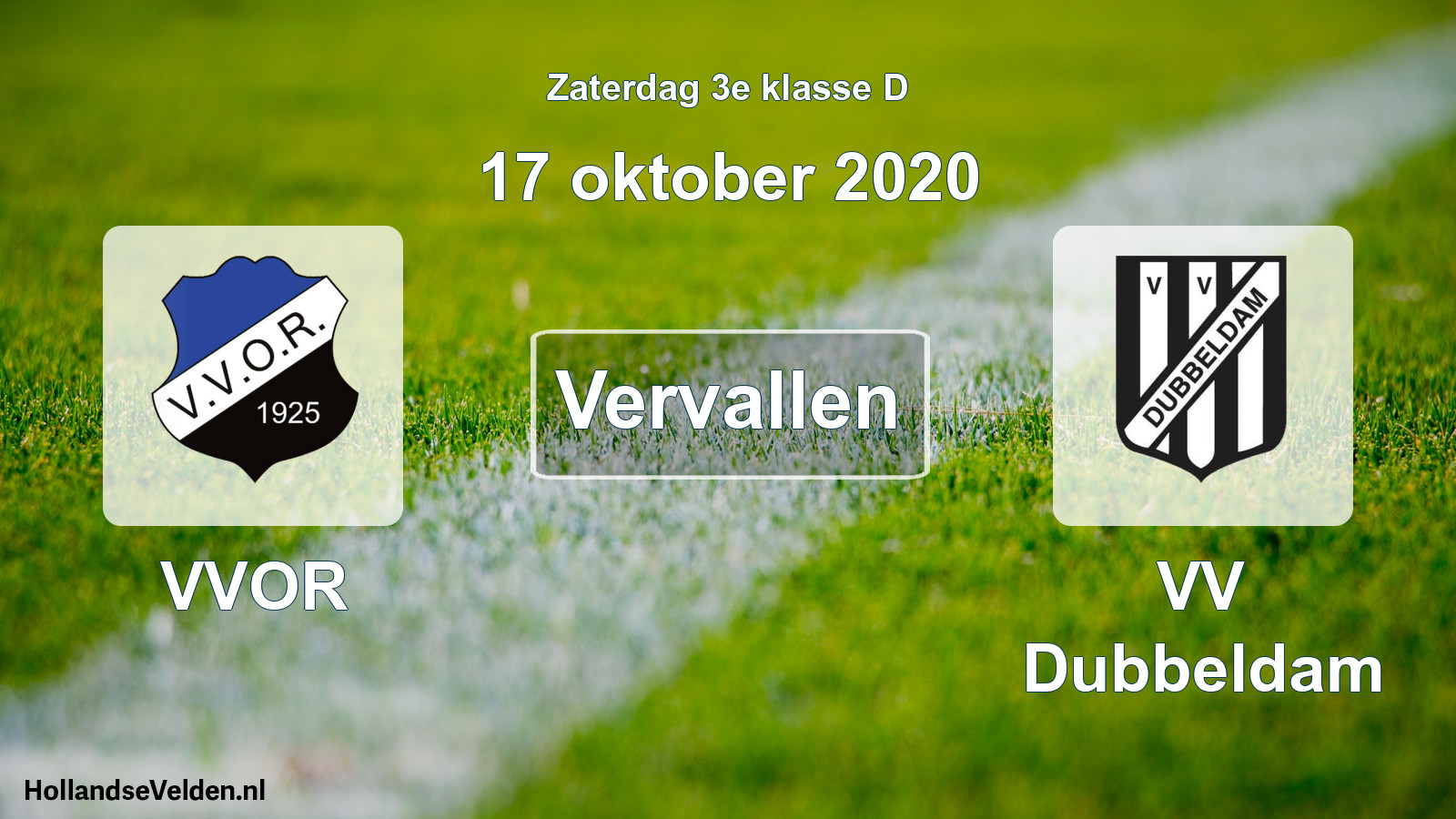 Scheduled Match: VVOR - VV Dubbeldam (17 October 2020)