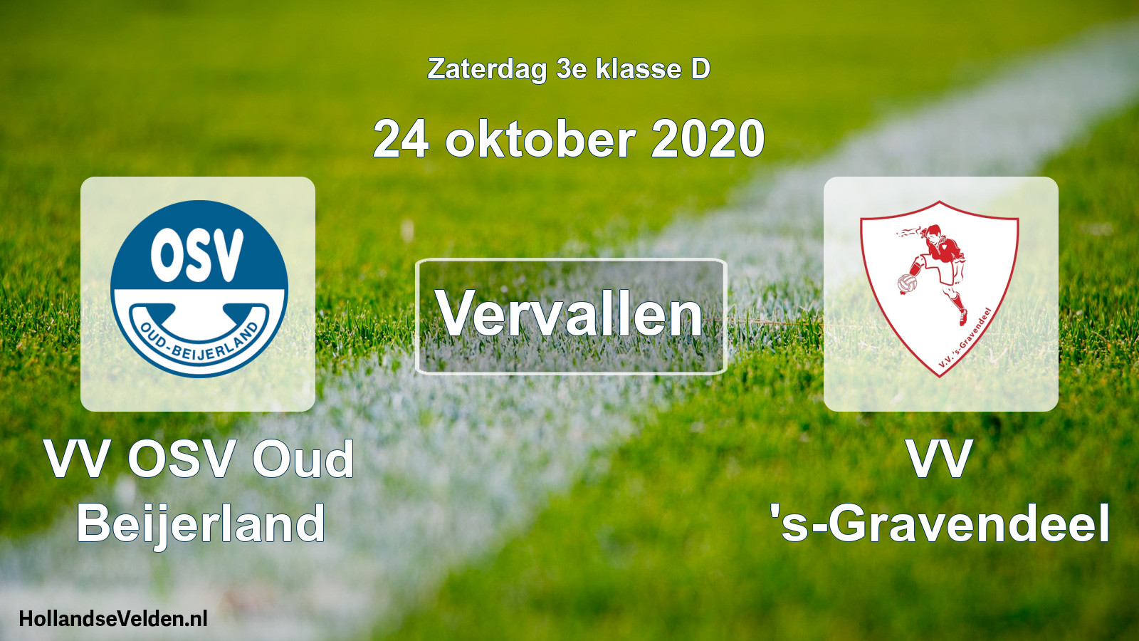 Scheduled Match: VV OSV Oud Beijerland - VV 's-Gravendeel (24 October 2020)