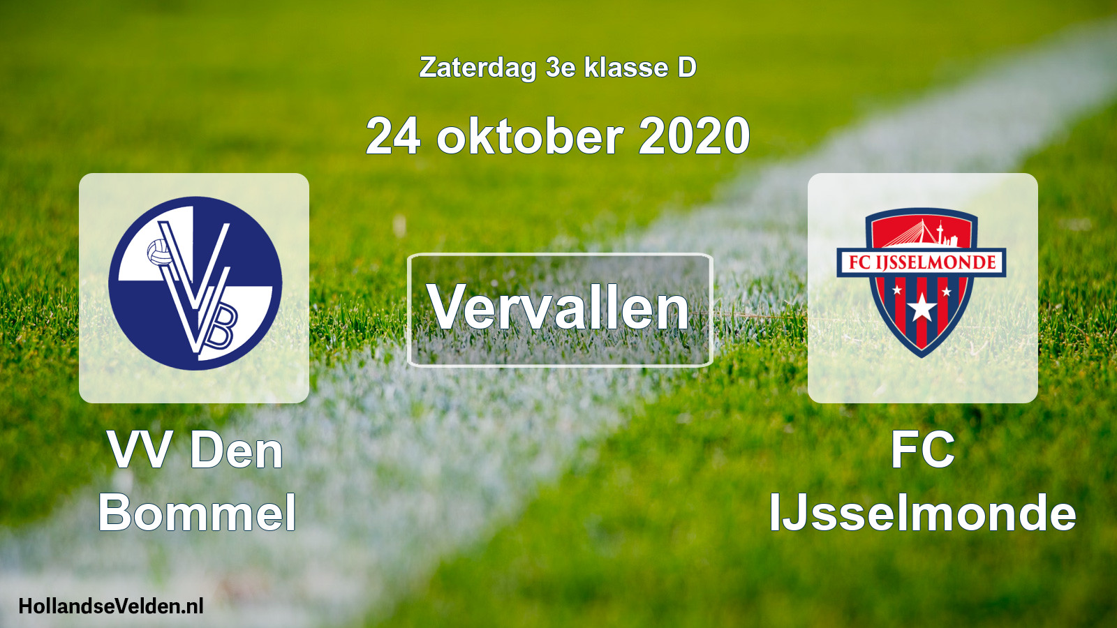 Scheduled Match: VV Den Bommel - FC IJsselmonde (24 October 2020)