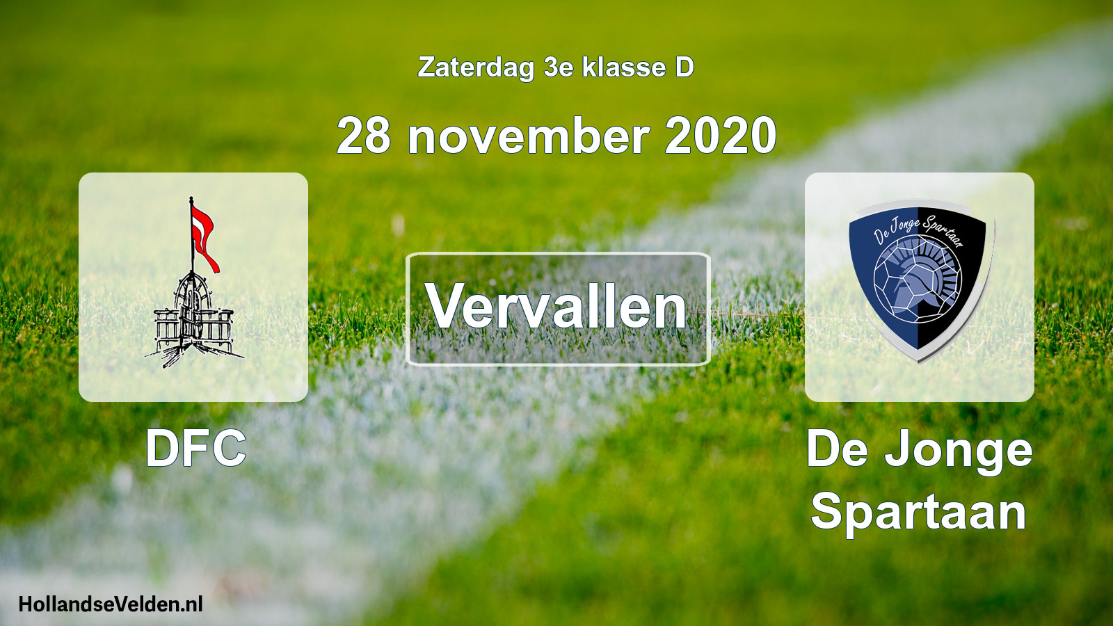 Scheduled Match: DFC - De Jonge Spartaan (28 November 2020)