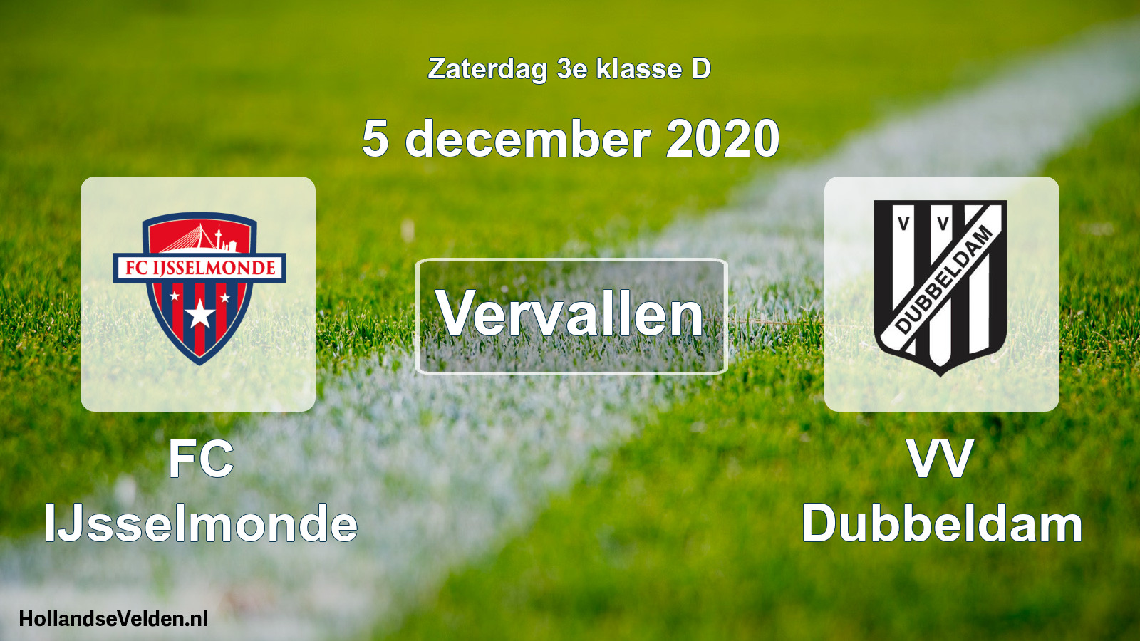 Scheduled Match: FC IJsselmonde - VV Dubbeldam (5 December 2020)