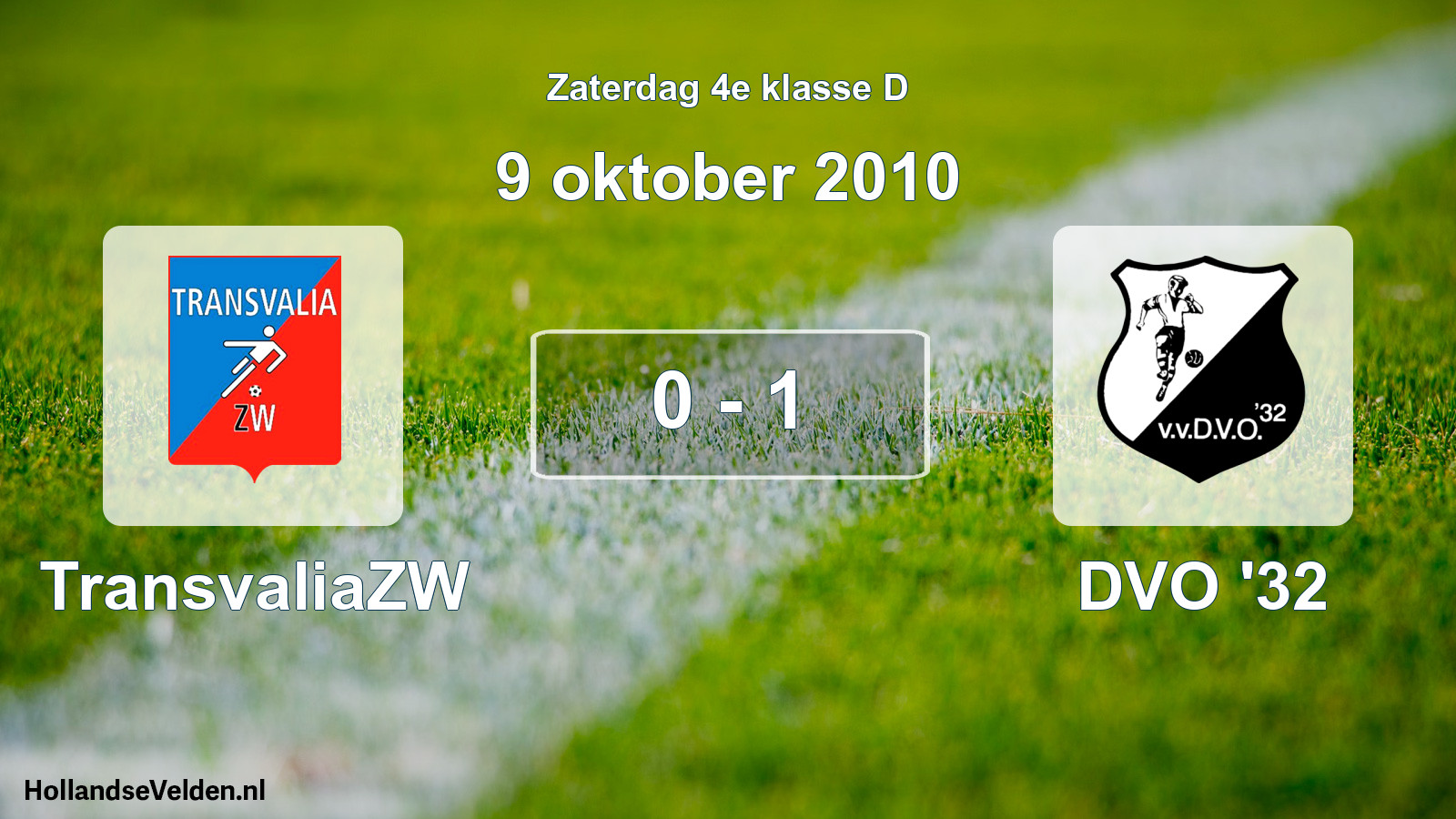 Total number of matches played: TransvaliaZW - DVO '32 0 - 1 (9 October 2010)
