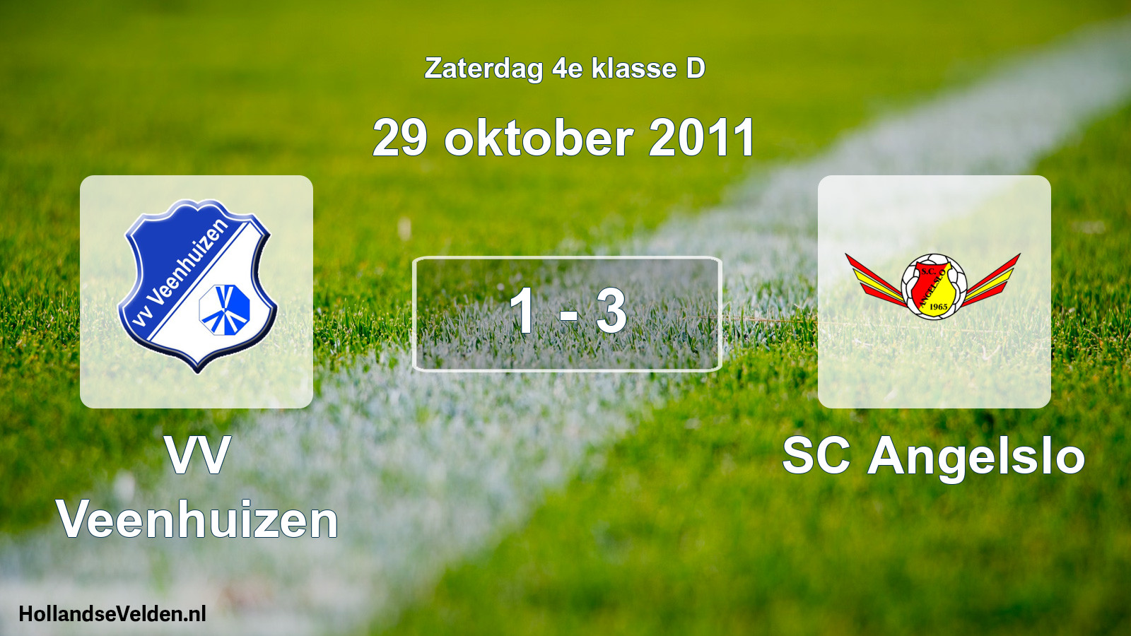 Total number of matches played: VV Veenhuizen - SC Angelslo 1 - 3 (29 October 2011)