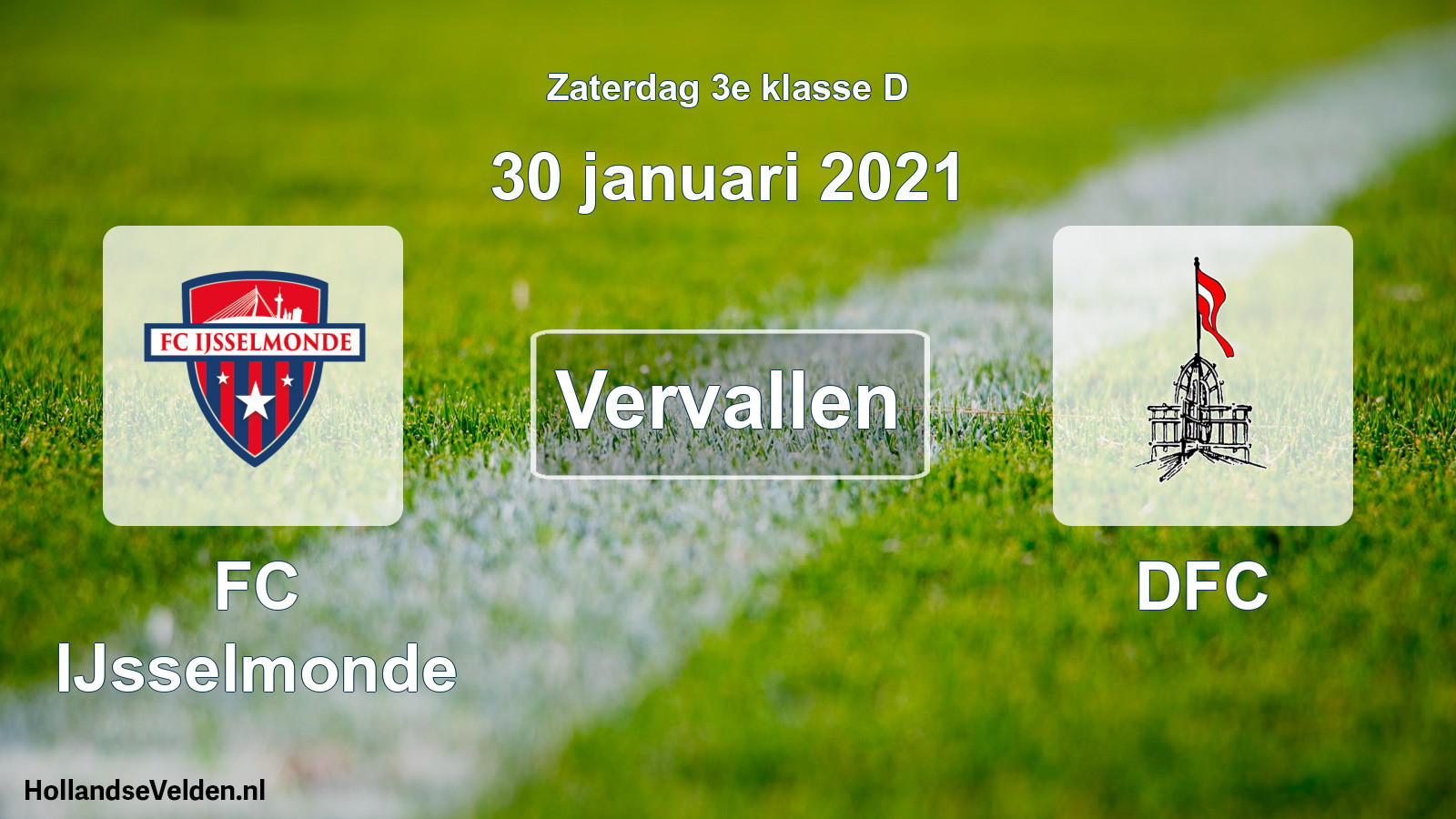 Scheduled Match: FC IJsselmonde - DFC (30 January 2021)
