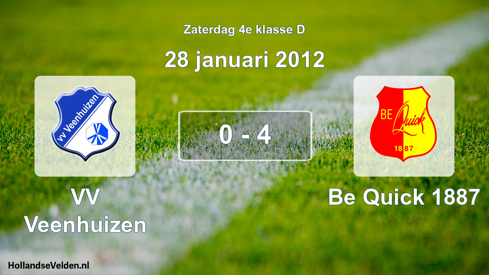 Total number of matches played: VV Veenhuizen - Be Quick 1887 0 - 4 (28 January 2012)