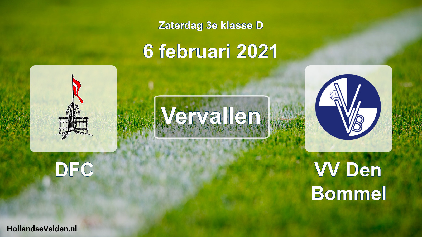 Scheduled Match: DFC - VV Den Bommel (6 February 2021)