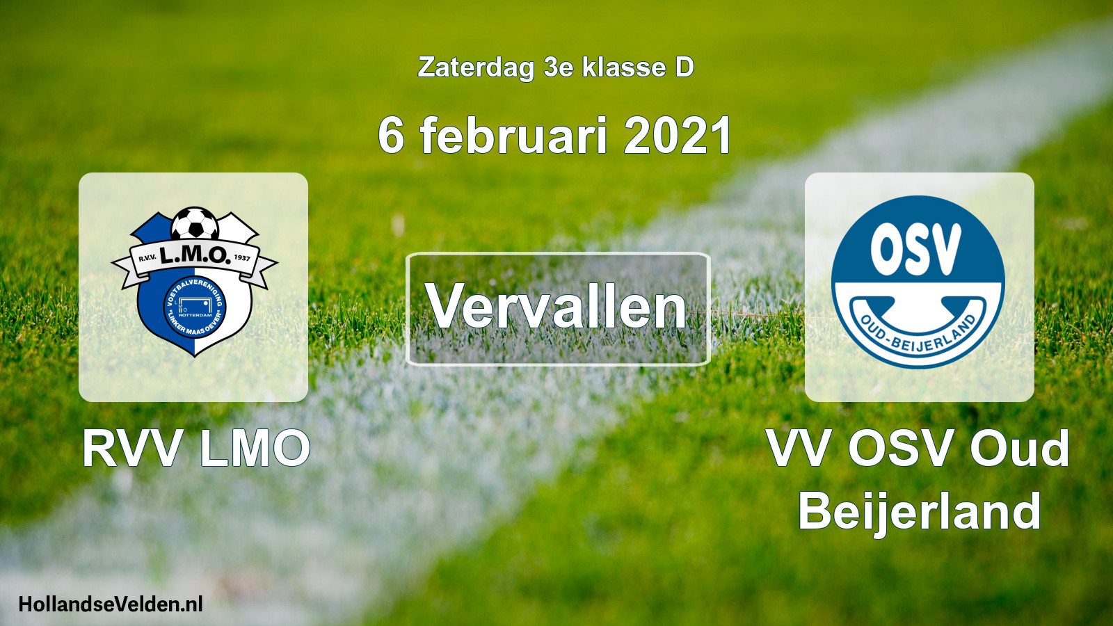 Scheduled Match: RVV LMO - VV OSV Oud Beijerland (6 February 2021)