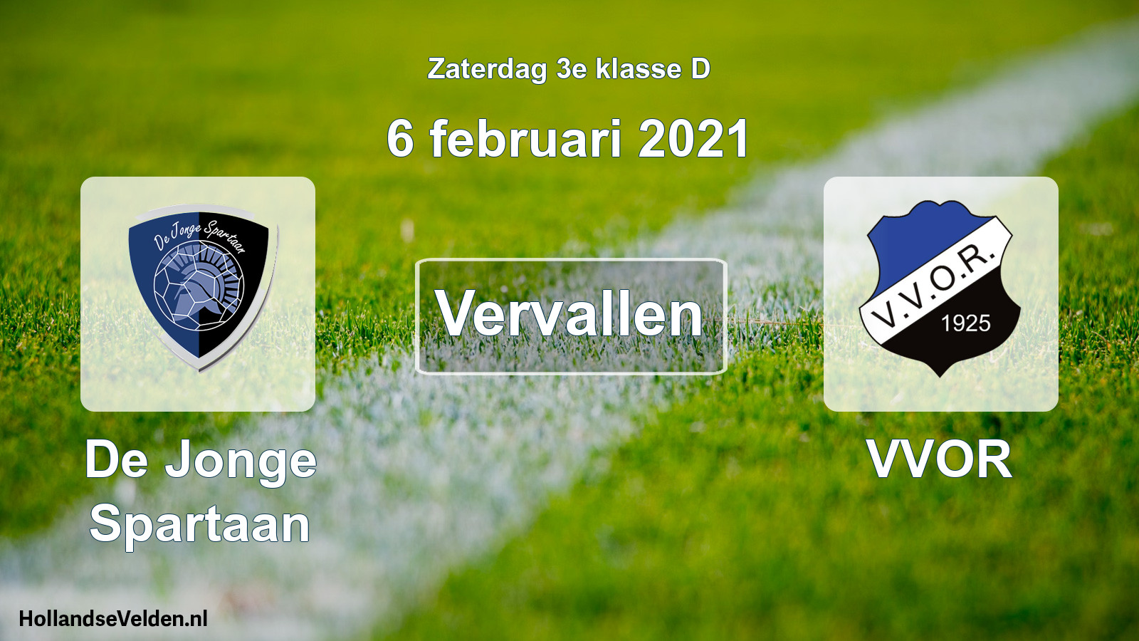 Scheduled Match: De Jonge Spartaan - VVOR (6 February 2021)