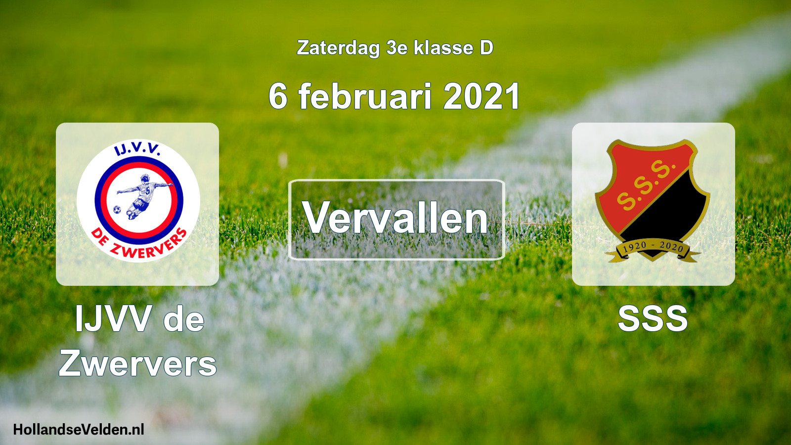 Scheduled Match: IJVV de Zwervers - SSS (6 February 2021)