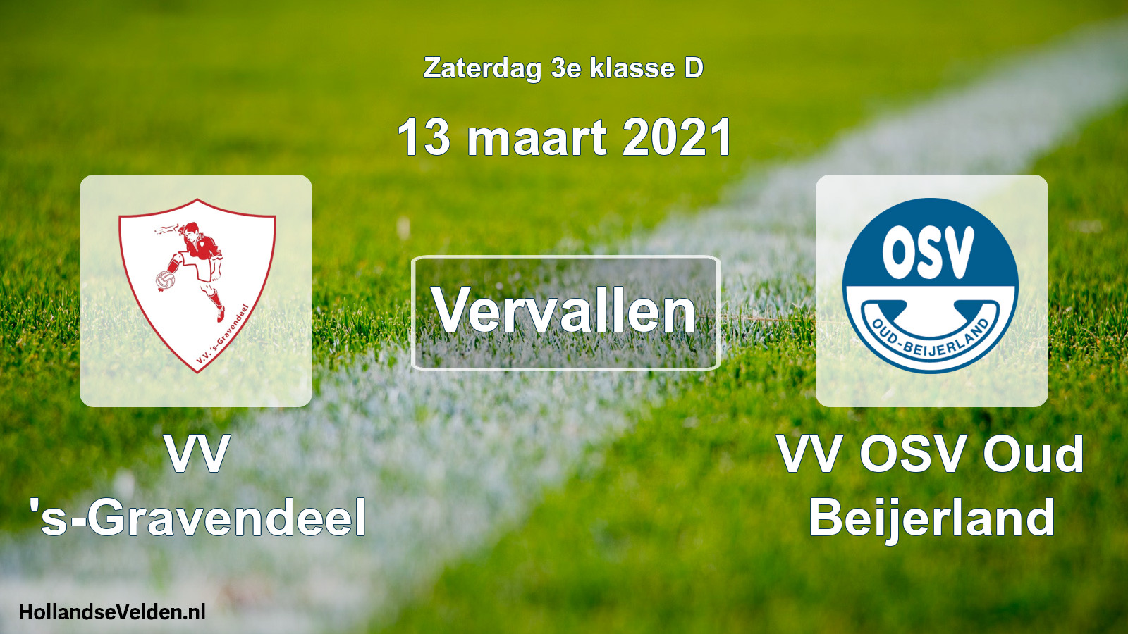 Scheduled Match: VV 's-Gravendeel - VV OSV Oud Beijerland (13 March 2021)