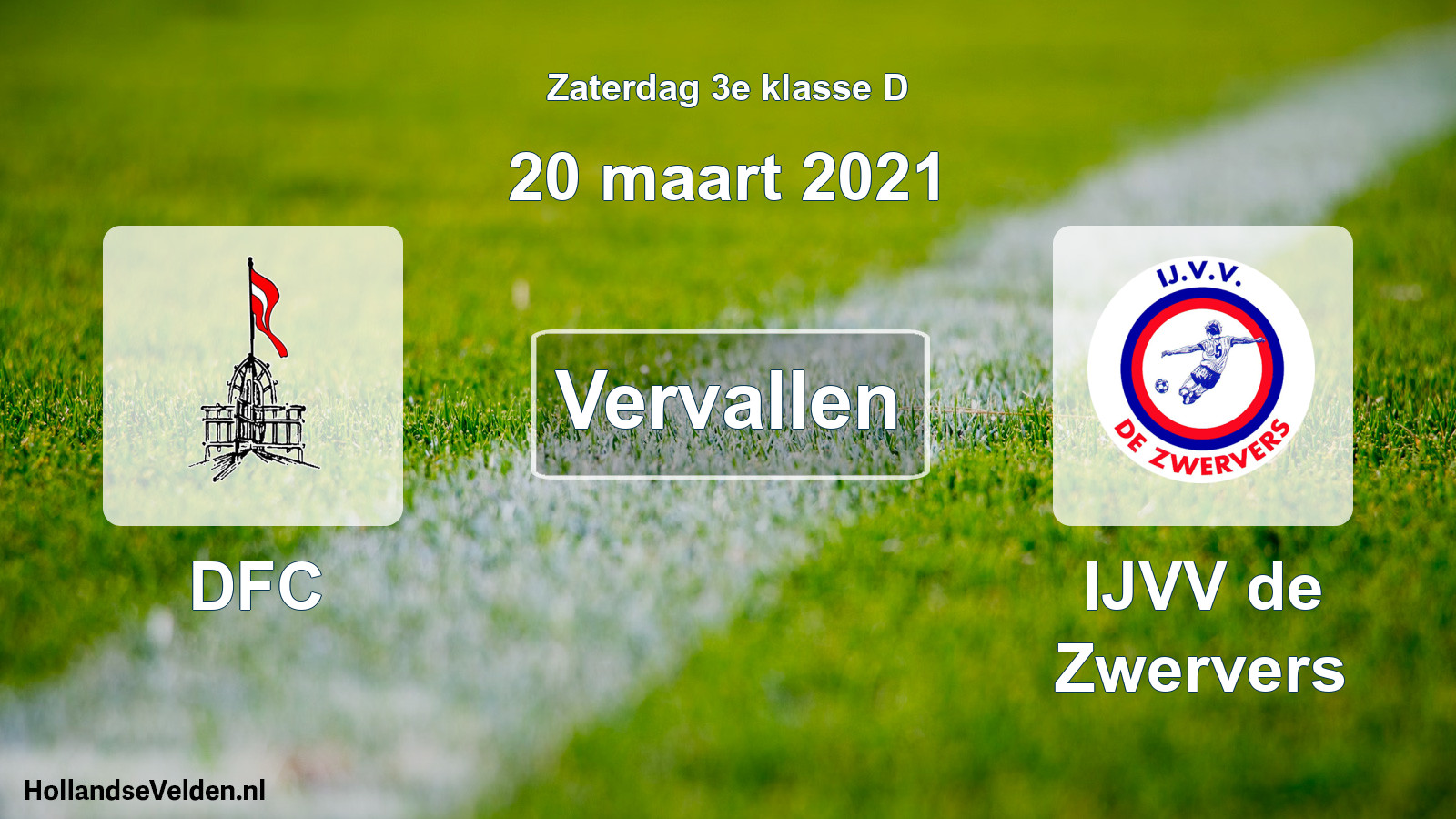 Scheduled Match: DFC - IJVV de Zwervers (20 March 2021)