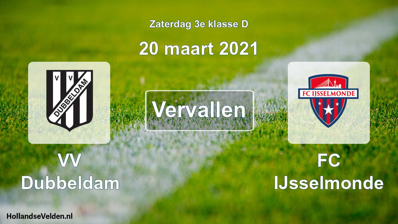 Scheduled Match: VV Dubbeldam - FC IJsselmonde (20 March 2021)