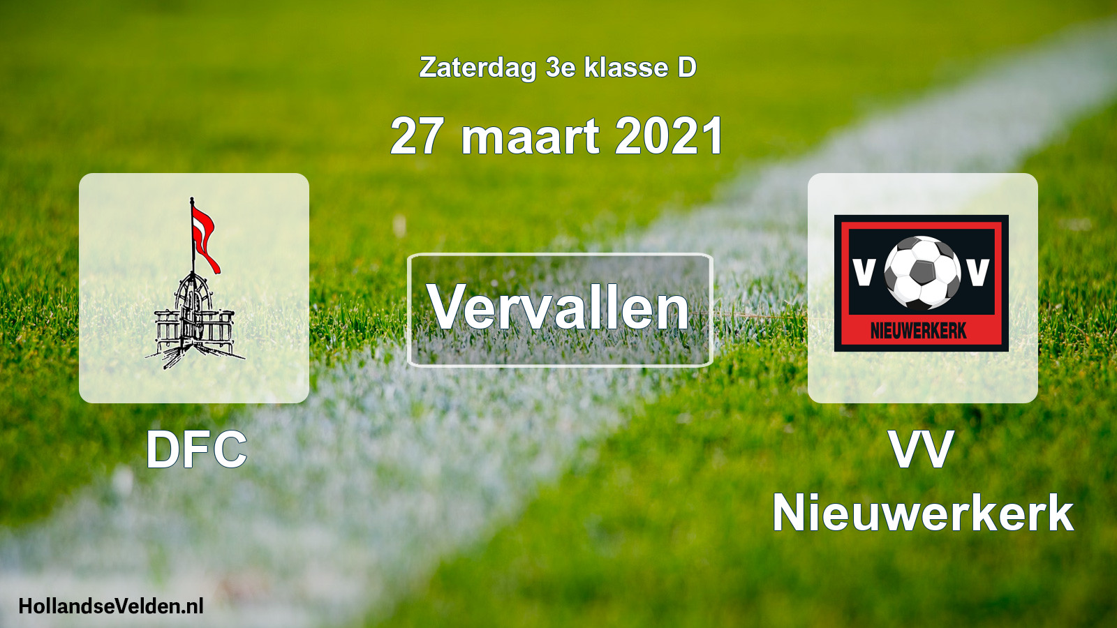 Scheduled Match: DFC - VV Nieuwerkerk (27 March 2021)