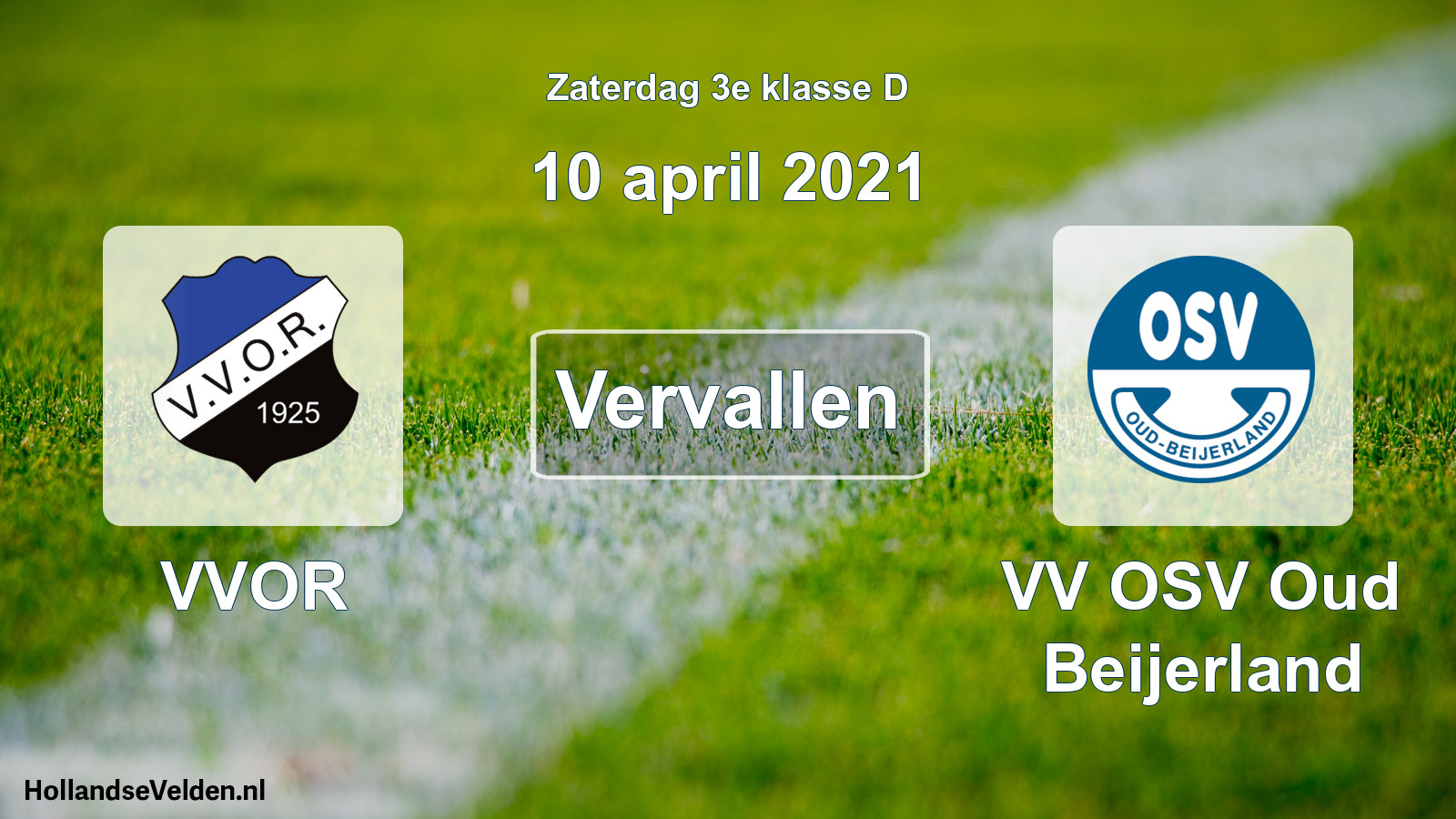 Scheduled Match: VVOR - VV OSV Oud Beijerland (10 April 2021)