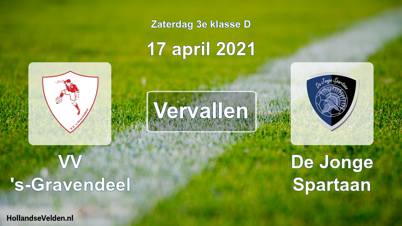 Scheduled Match: VV 's-Gravendeel - De Jonge Spartaan (17 April 2021)