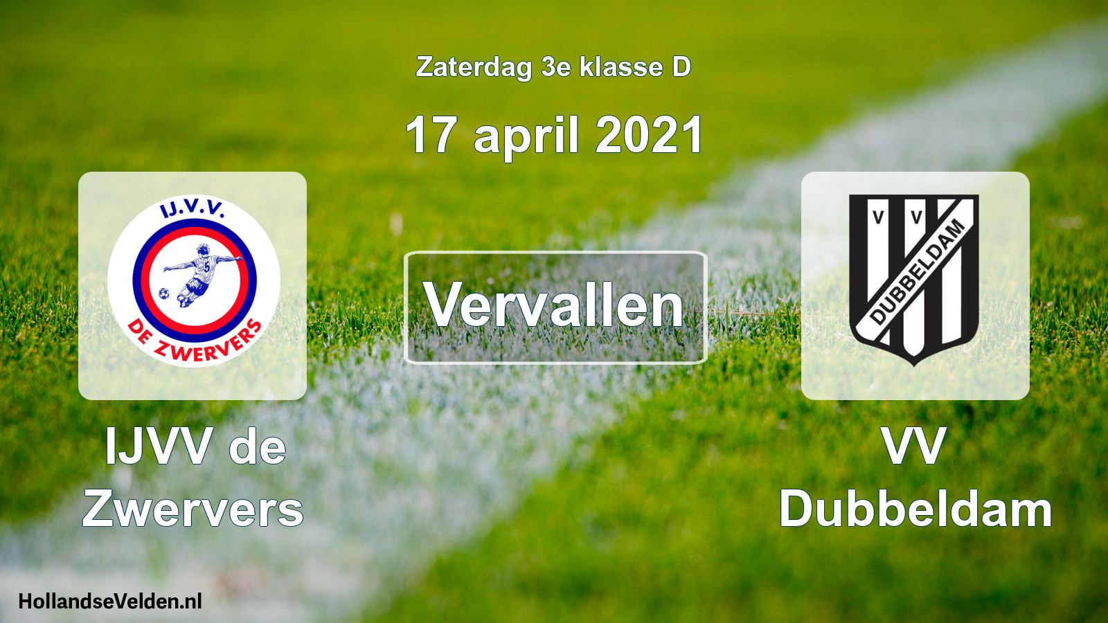 Scheduled Match: IJVV de Zwervers - VV Dubbeldam (17 April 2021)
