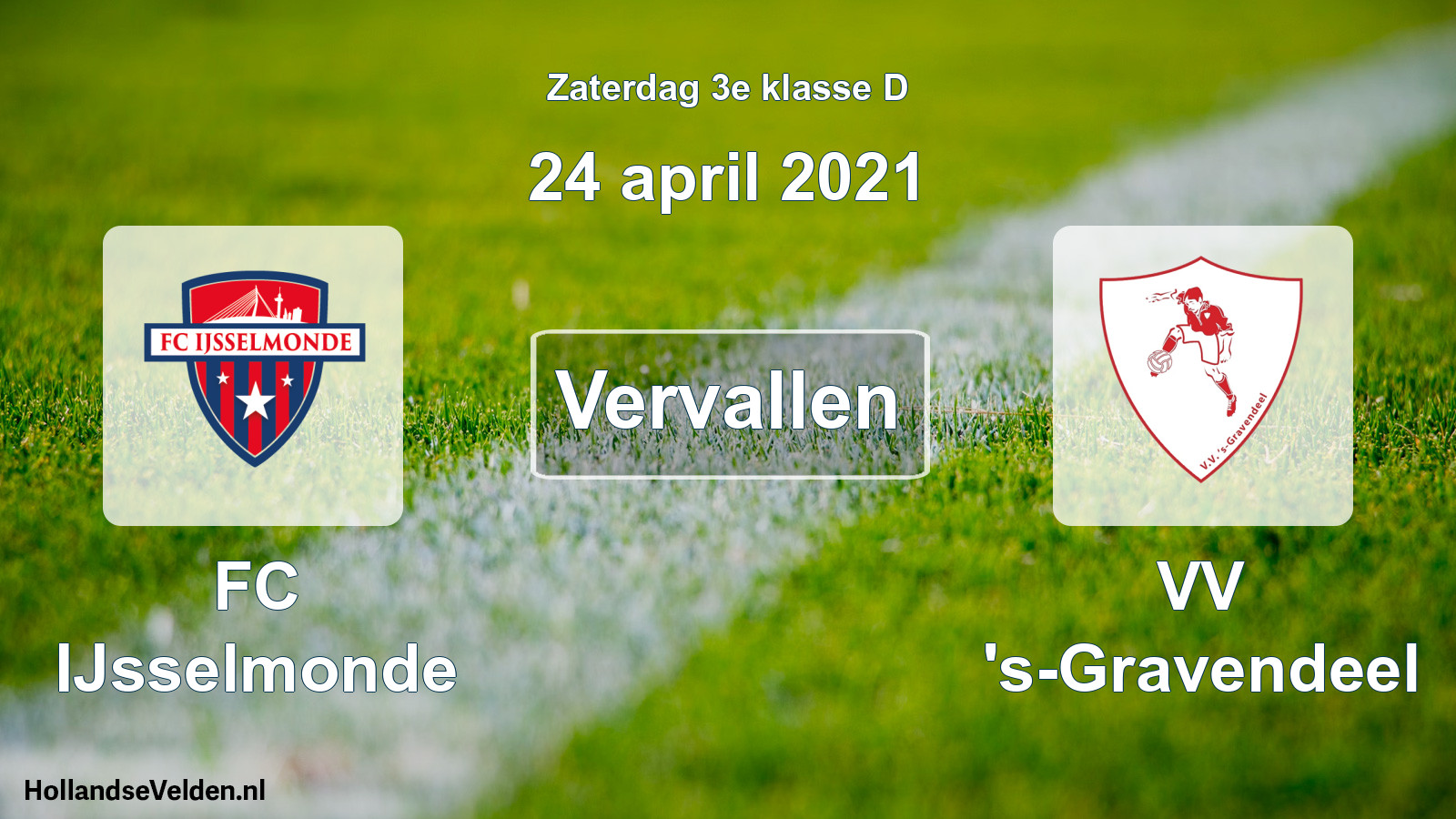 Scheduled Match: FC IJsselmonde - VV 's-Gravendeel (24 April 2021)