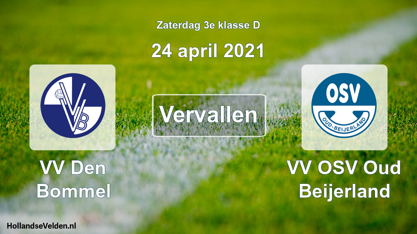 Scheduled Match: VV Den Bommel - VV OSV Oud Beijerland (24 April 2021)