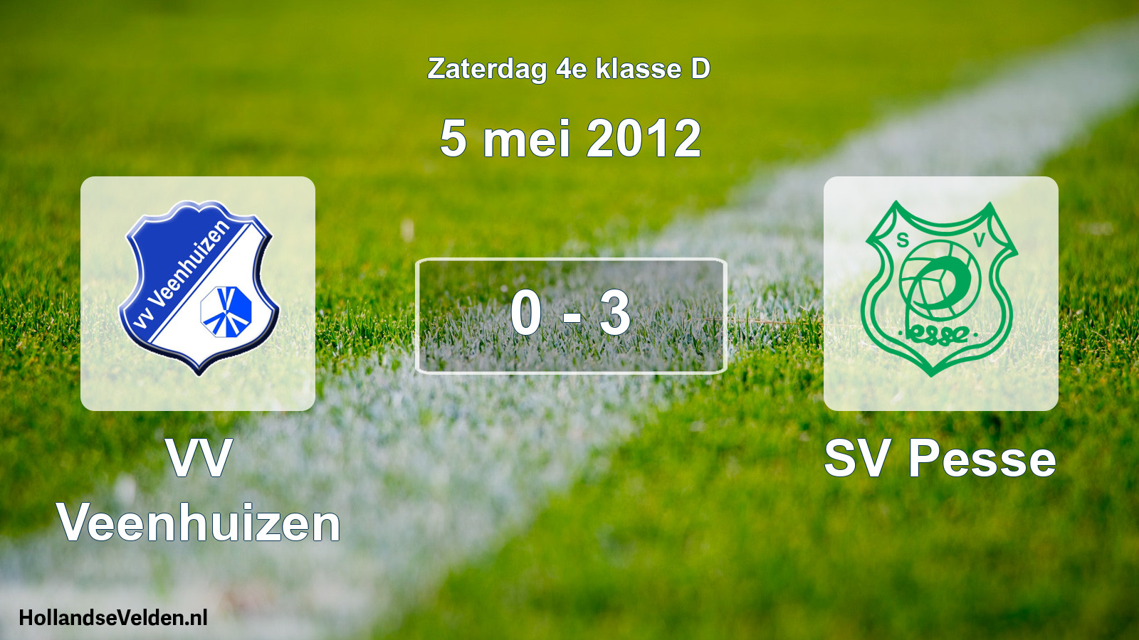 Total number of matches played: VV Veenhuizen - SV Pesse 0 - 3 (5 May 2012)