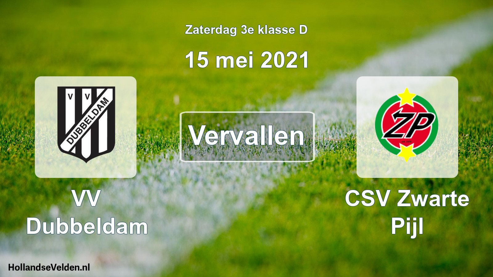 Scheduled Match: VV Dubbeldam - CSV Zwarte Pijl (15 May 2021)