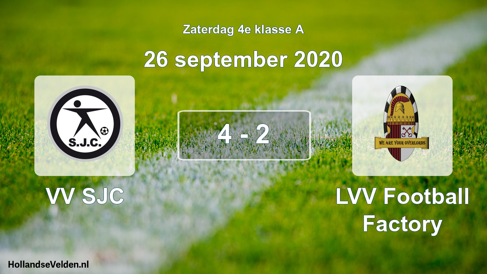 Total number of matches played: VV SJC - LVV Football Factory 4 - 2 (26 September 2020)
