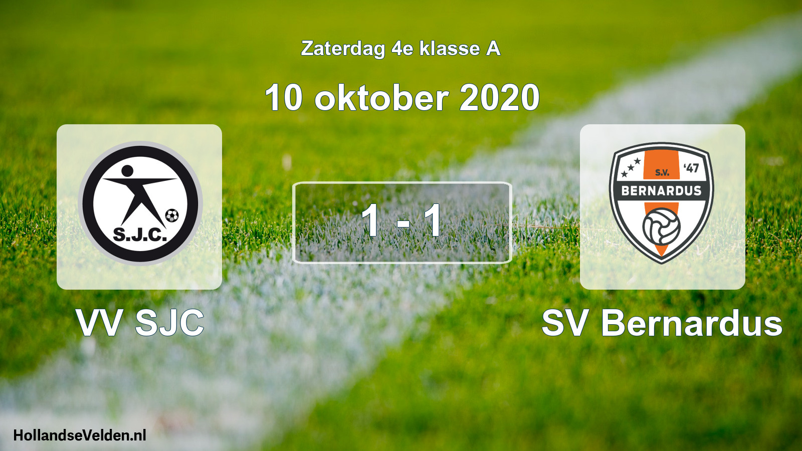 Total number of matches played: VV SJC - SV Bernardus 1 - 1 (10 October 2020)