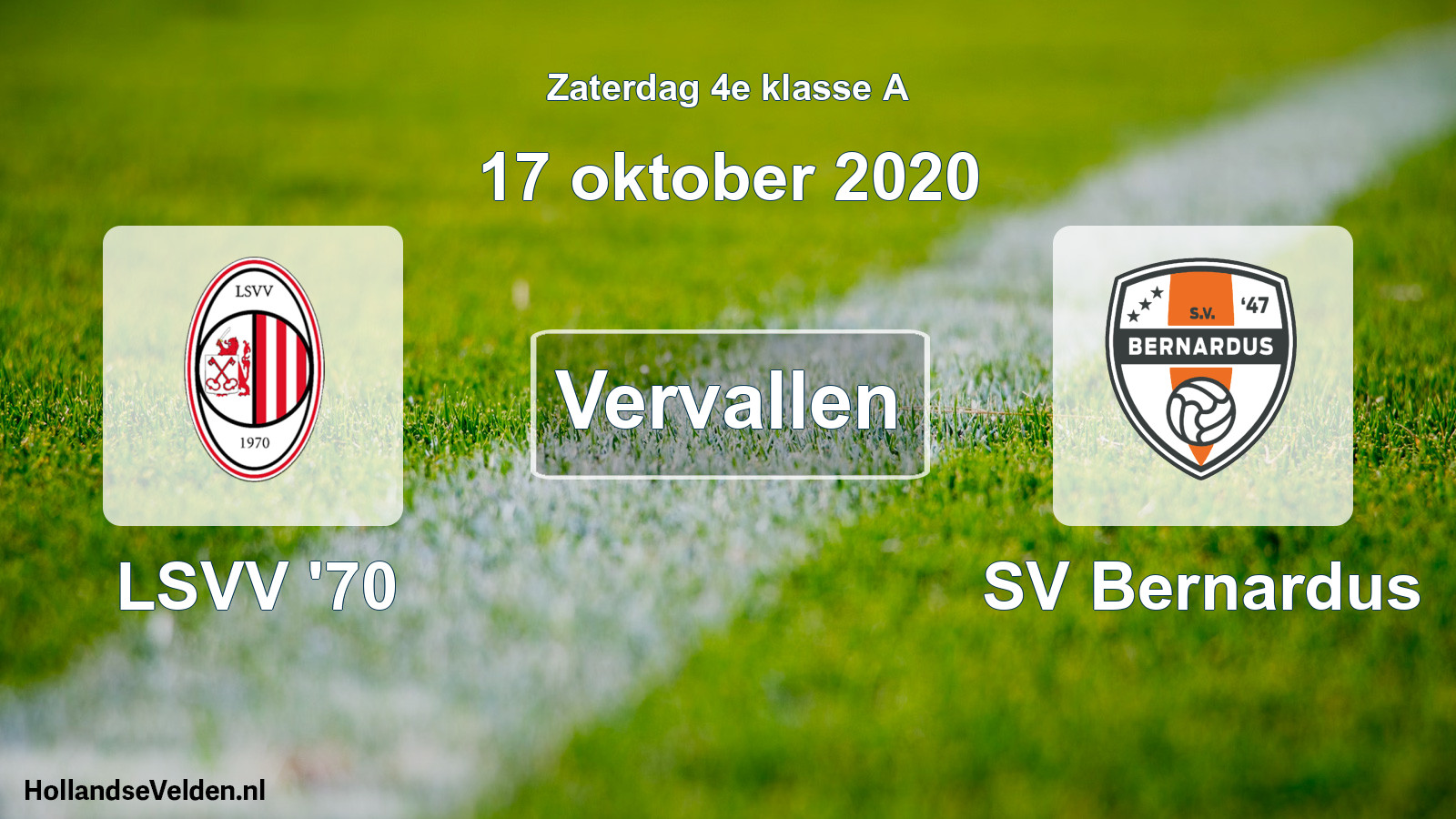 Scheduled Match: LSVV '70 - SV Bernardus (17 October 2020)