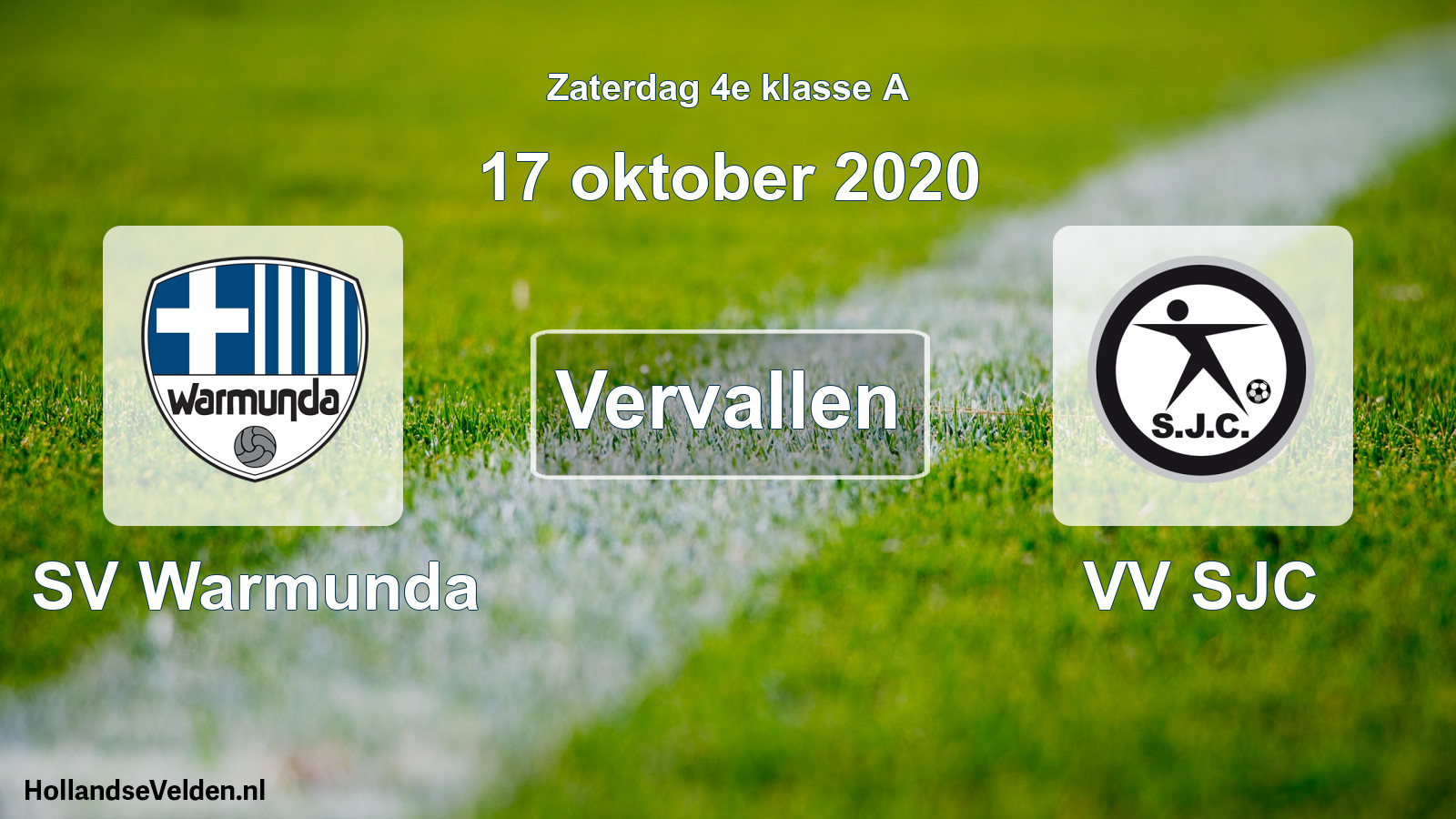 Scheduled Match: SV Warmunda - VV SJC (17 October 2020)