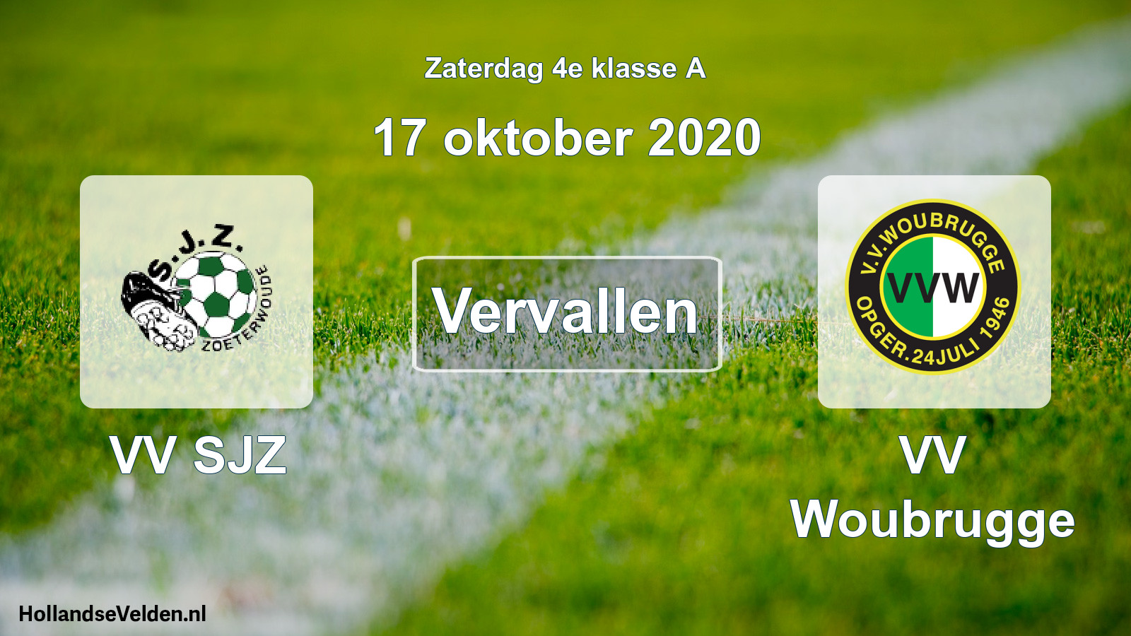 Scheduled Match: VV SJZ - VV Woubrugge (17 October 2020)