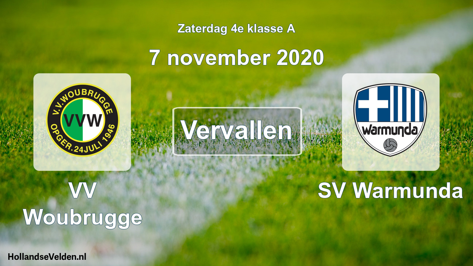 Scheduled Match: VV Woubrugge - SV Warmunda (7 November 2020)