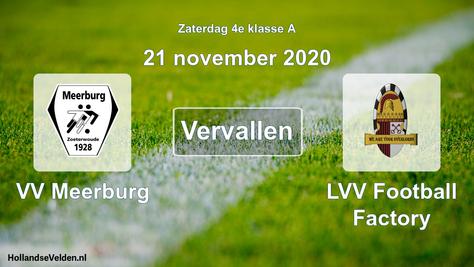 Scheduled Match: VV Meerburg - LVV Football Factory (21 November 2020)
